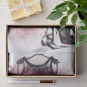 Papier Mousseline Mode Goth | Robe rouge avec talons hauts Abstraits (Cadeau)