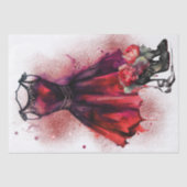 Papier Mousseline Mode Goth | Robe rouge avec talons hauts Abstraits (Recto)