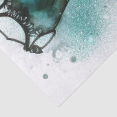 Papier Mousseline Mode Goth | Robe Turquoise avec talons hauts Abstr (Détail)