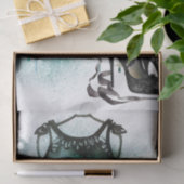 Papier Mousseline Mode Goth | Robe Turquoise avec talons hauts Abstr (Cadeau)