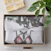 Papier Mousseline Mode Goth | Robe verte et rose avec Stilettos (Cadeau)