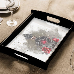 Papier Mousseline Mode gothique Bouteille de parfum victorienne avec