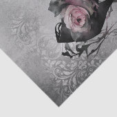 Papier Mousseline Mode gothique Stiletto talon avec Roses rose mauve (Détail)