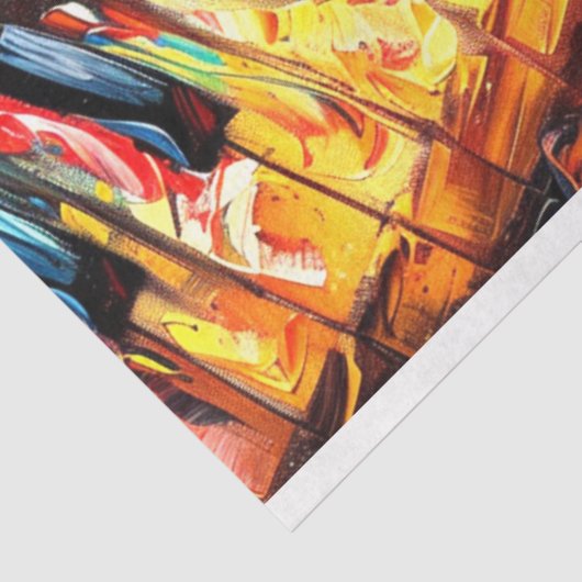 Papier Mousseline Modèle Abstrait Piano Peinture Découpage (Détail)