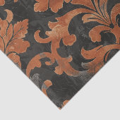 Papier Mousseline Modèle Damas Brown et orange (Détail)