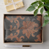 Papier Mousseline Modèle Damas Brown et orange (Cadeau)