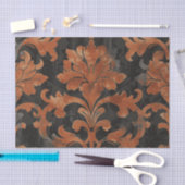 Papier Mousseline Modèle Damas Brown et orange (Artisanat)