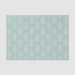 Papier Mousseline Modèle Damask sur un Arrière - plan bleu clair