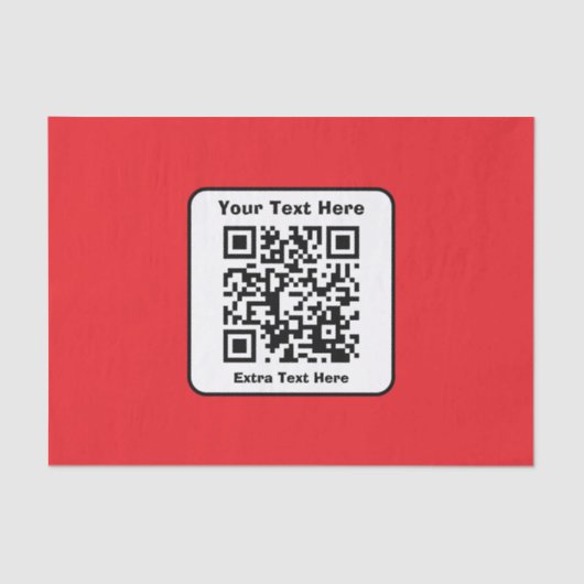 Papier Mousseline Modèle de code QR numérisable avec texte modifiabl (Recto)