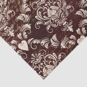 Papier Mousseline Modèle de damas gothique Brown et crème (Détail)