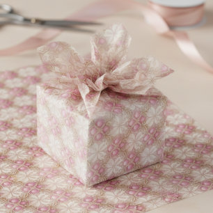 Papier Mousseline Modèle de Noël en or rose #4 ID1009