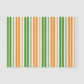 Papier Mousseline Modèle de rayures verticales orange vert blanc (Recto)