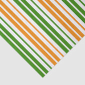 Papier Mousseline Modèle de rayures verticales orange vert blanc (Détail)
