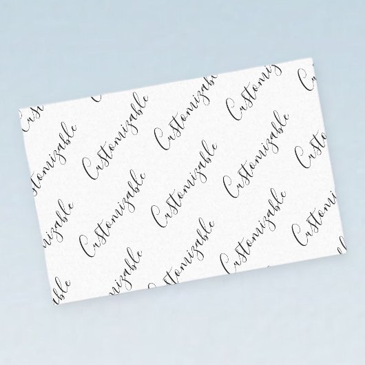 Papier Mousseline Modèle de texte de script moderne éditable | Noir