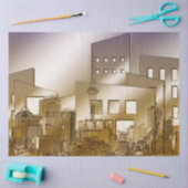 Papier Mousseline Modèle de ville 2 Document de fond de découpage (Artisanat)