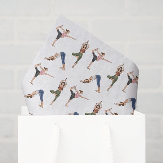 Papier Mousseline Modèle de yoga femmes forme bien-être (Sac cadeau)