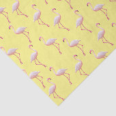 Papier Mousseline Modèle Flamingo d'été jaune (Détail)