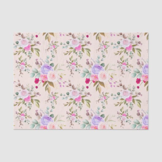 Papier Mousseline Modèle floral (Recto)