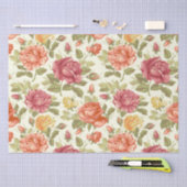 Papier Mousseline Modèle floral (Artisanat)