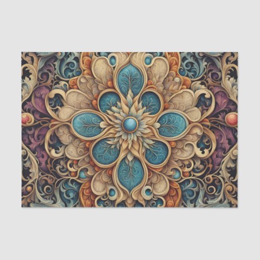 Papier Mousseline modèle floral abstrait 7 (Recto)