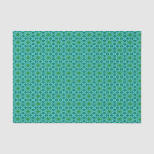 Papier Mousseline Modèle Floral Abstrait turquoise Et Vert