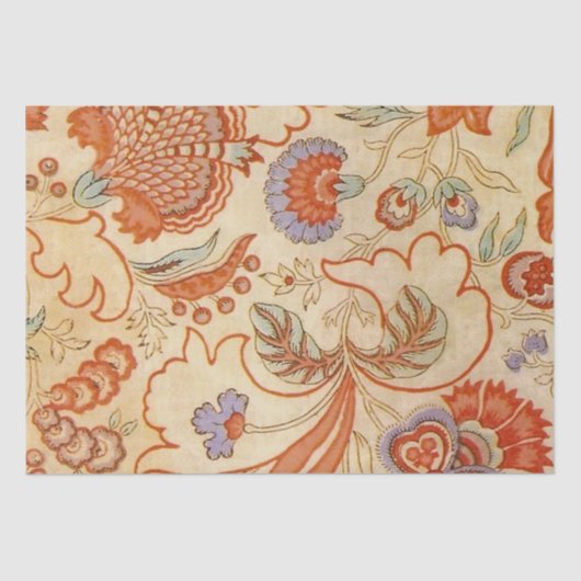Papier Mousseline Modèle floral antique de Chintz Paisley (Recto)
