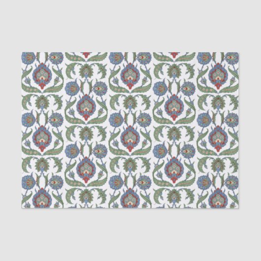 Papier Mousseline Modèle floral arabesque (Recto)