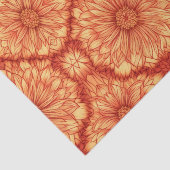 PAPIER MOUSSELINE MODÈLE FLORAL BOHO ROUGE (Détail)
