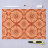 PAPIER MOUSSELINE MODÈLE FLORAL BOHO ROUGE (Artisanat)