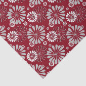 Papier Mousseline Modèle floral bordeaux et gris (Détail)