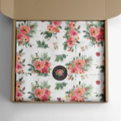 Papier Mousseline Modèle floral de Noël | Aquarelle Botanique