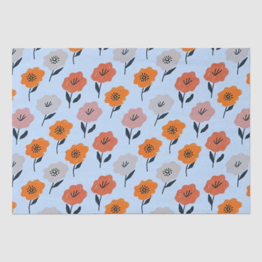 Papier Mousseline Modèle floral dynamique (Recto)