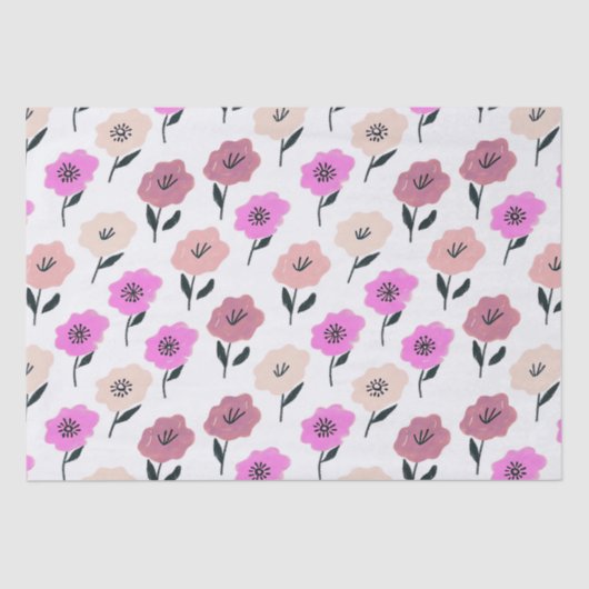 Papier Mousseline Modèle floral dynamique (Recto)