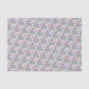 PAPIER MOUSSELINE MODÈLE FLORAL ÉLÉGANT ET BLANC