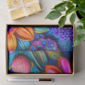 Papier Mousseline Modèle floral en style boho (Cadeau)