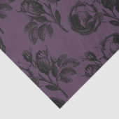 Papier Mousseline Modèle floral gothique violet et noir Halloween (Détail)