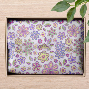 Papier Mousseline Modèle floral hippie moderne Botanique