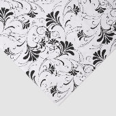 Papier Mousseline Modèle floral noir et blanc (Détail)