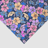 Papier Mousseline Modèle floral stylistique 46 (Détail)