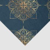 Papier Mousseline Modèle Mandala Damask Or (Détail)