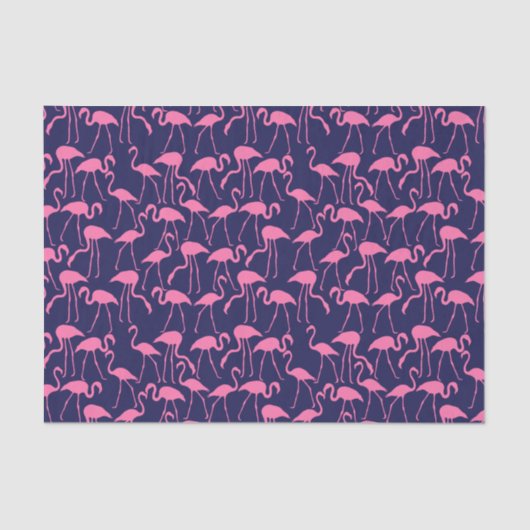 Papier Mousseline Modèle marine et flamant rose (Recto)