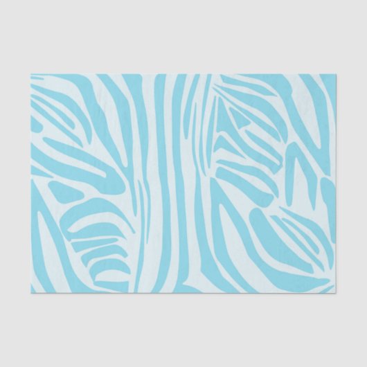 Papier Mousseline Modèle Zèbre Bleu (Recto)