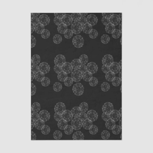 Papier Mousseline Modern Black and White Boho Chic Daisy Pattern (Recto)