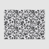 Papier Mousseline Modern Black and White Cute Panda Bear Pattern (Recto)