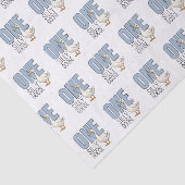 Papier Mousseline Modern Blue One Silly Goose First Birthday (Détail)