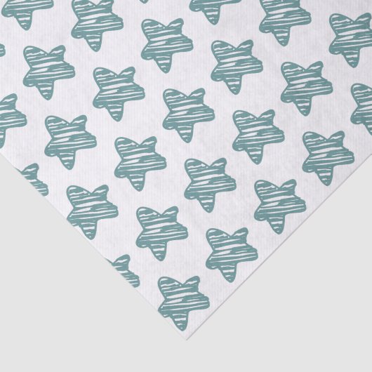 Papier Mousseline Modern Blue Star Sketch Pattern (Détail)