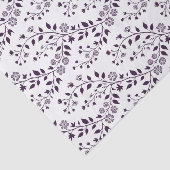 Papier Mousseline Modern Boho Floral Pattern Plum White (Détail)