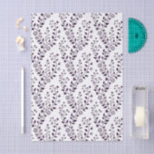 Papier Mousseline Modern Boho Floral Pattern Plum White (Artisanat)