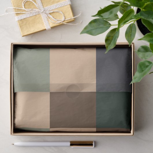 Papier Mousseline Modern Color Checks Checkerboard (Cadeau)