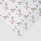 Papier Mousseline Modern Holiday Christmas Greenery Botanical Berry (Détail)